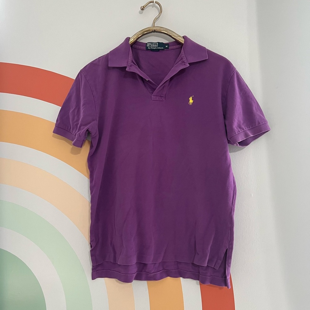 Ralph Lauren Polo Purple with Yellow Horse Logo Medium Unisex - Picture 2 of 11